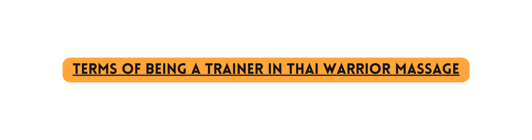 Terms of being a Trainer in Thai Warrior Massage