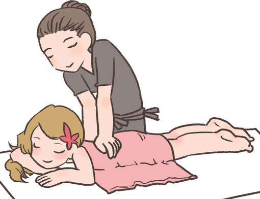 Masseuse Massaging a Woman Illustration 